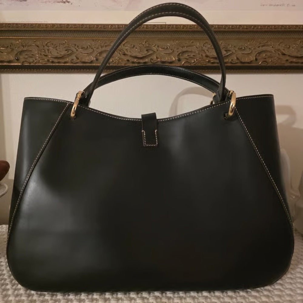 Dooney & Bourke Black Leather Tote - Picture 2 of 4